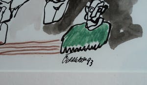 Niet of onleesbaar gesigneerd - Aquarel , “Wedding Day Blues“ – gesigneerd & ingelijst - 1993 kopen? Bied vanaf 1!