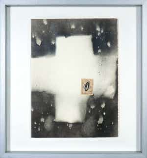 Antoni Tapies - Litho en collage, Sinnieren Über Schmutz - Ingelijst verkocht voor € 1!