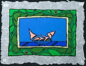 Piet Quekel - Lot van drie gouaches op rijstpapier, A spermwhale / Potvisch kopen? Bied vanaf 40!