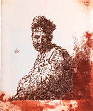 Simon Koene - Man met bontmuts (Rembrandts vader) verkocht voor € 35!