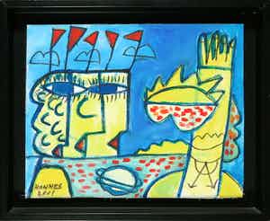 Hannes Kuiper - Acryl op doek, Zonder titel verkocht voor € 40!