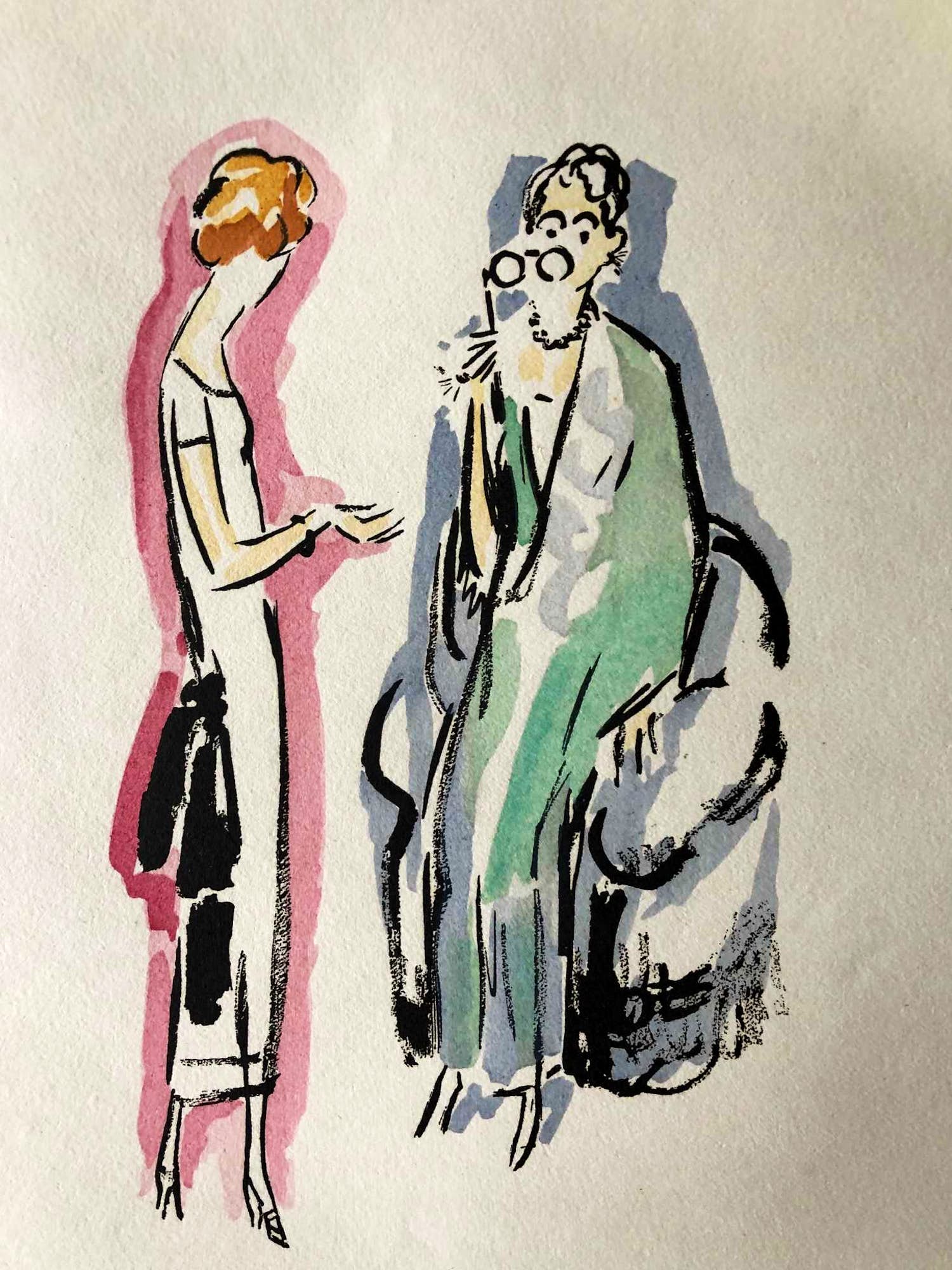 Kees van Dongen - Kees van Dongen - Het gesprek - 1925 verkocht voor € 125!