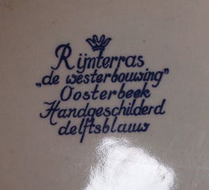 Niet of onleesbaar gesigneerd - Delftsblauw wandbord "De Westerbouwing" in Oosterbeek kopen? Bied vanaf 10!