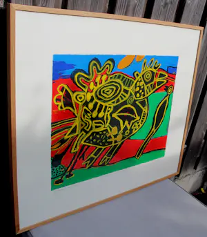 Corneille - Ingelijste zeefdruk: Oiseau né du paysage - 1992 kopen? Bied vanaf 399!