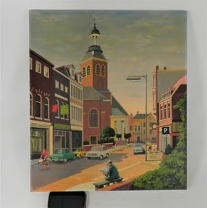 Niet of onleesbaar gesigneerd - BATES -Naïef geschilderde Bloemenmarkt Roosendaal 1 kopen? Bied vanaf 1!