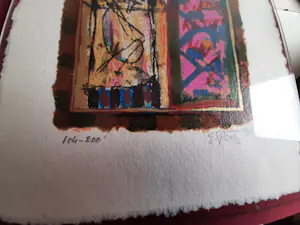 Eric Toebosch - 3 luik Zeefdrukken, titel,Nur die Liebe rettet uns,Alleen liefde kan ons redden kopen? Bied vanaf 40!