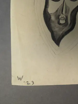 Erich Wichmann - Portret. Zeer zeldzame houtskooltekening. kopen? Bied vanaf 150!