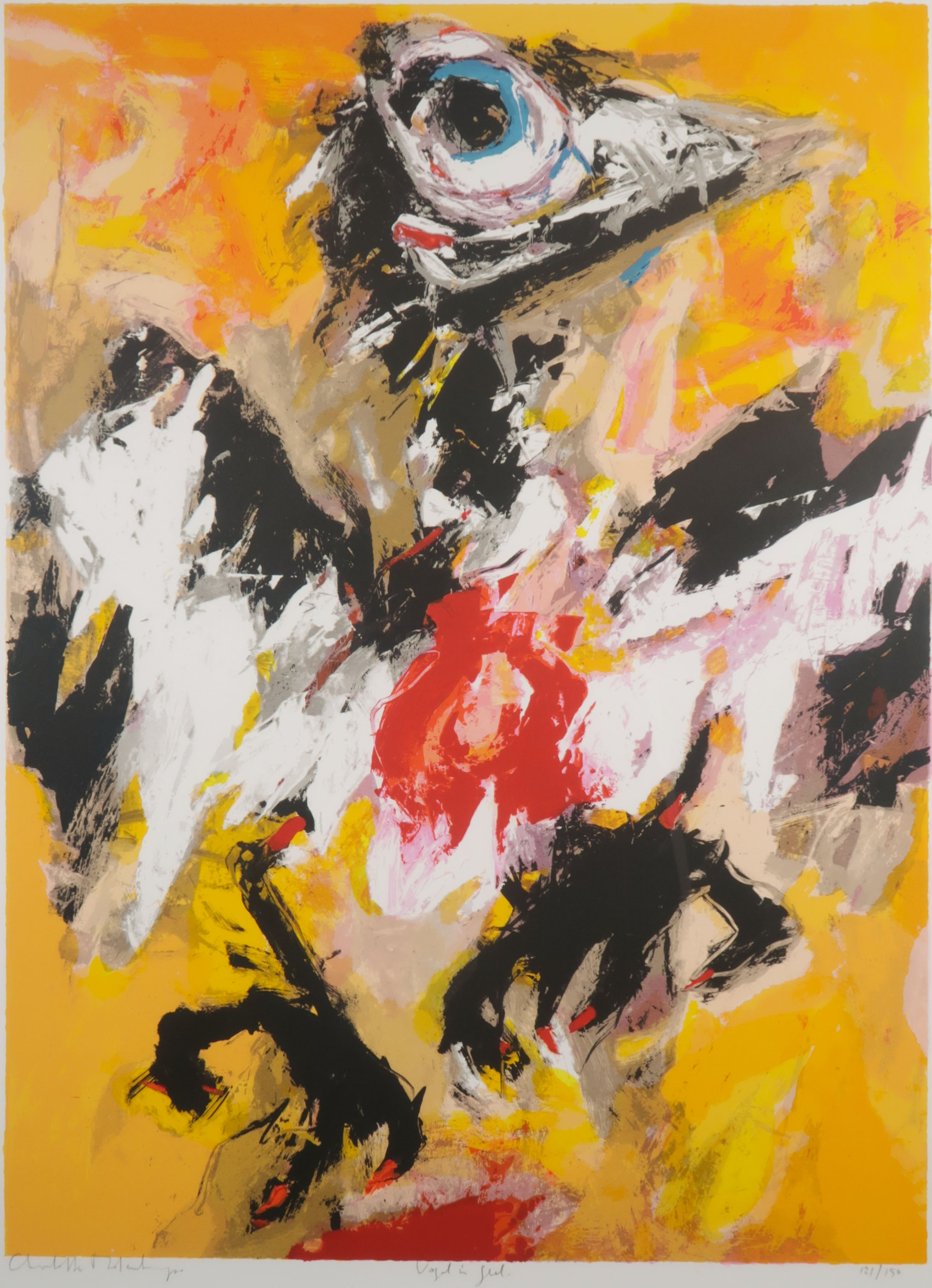 Charlotte Molenkamp - Vogel in geel - Ingelijst (Groot)  kopen? Bied vanaf 120!