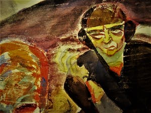 Niet of onleesbaar gesigneerd - Interessant Kubistisch ca. 1930 aquarel "portret A.C. (carel) Willink" gesigneer kopen? Bied vanaf 1!