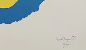 Bram Bogart - kleurenlitho - 'Geel/blauw' - 1978 kopen? Bied vanaf 295!