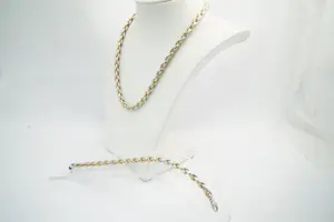 68 - Exclusieve set 18 krt bicolor gouden sieraden - collier en armband - zgan kopen? Bied vanaf 2500!