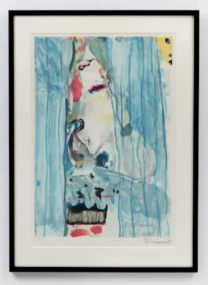 Kees van Bohemen - Ingelijste zeefdruk: dame achter het gordijn - 1979 (nette lijst!) kopen? Bied vanaf 250!