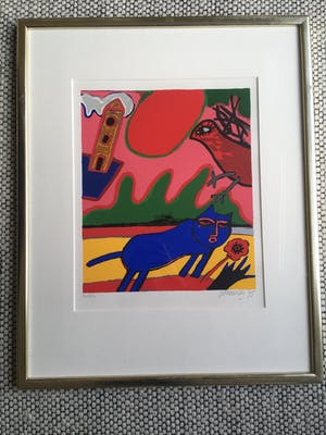 Corneille - 2 STUKS “Le chat bleu” Huit chats 4 /“oiseau bleu” Huit chats 1 kopen? Bied vanaf 299!