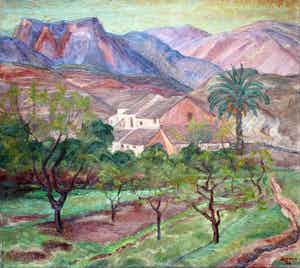 Harmen Meurs - olieverf op doek: de vallei - 1956 verkocht voor € 395!