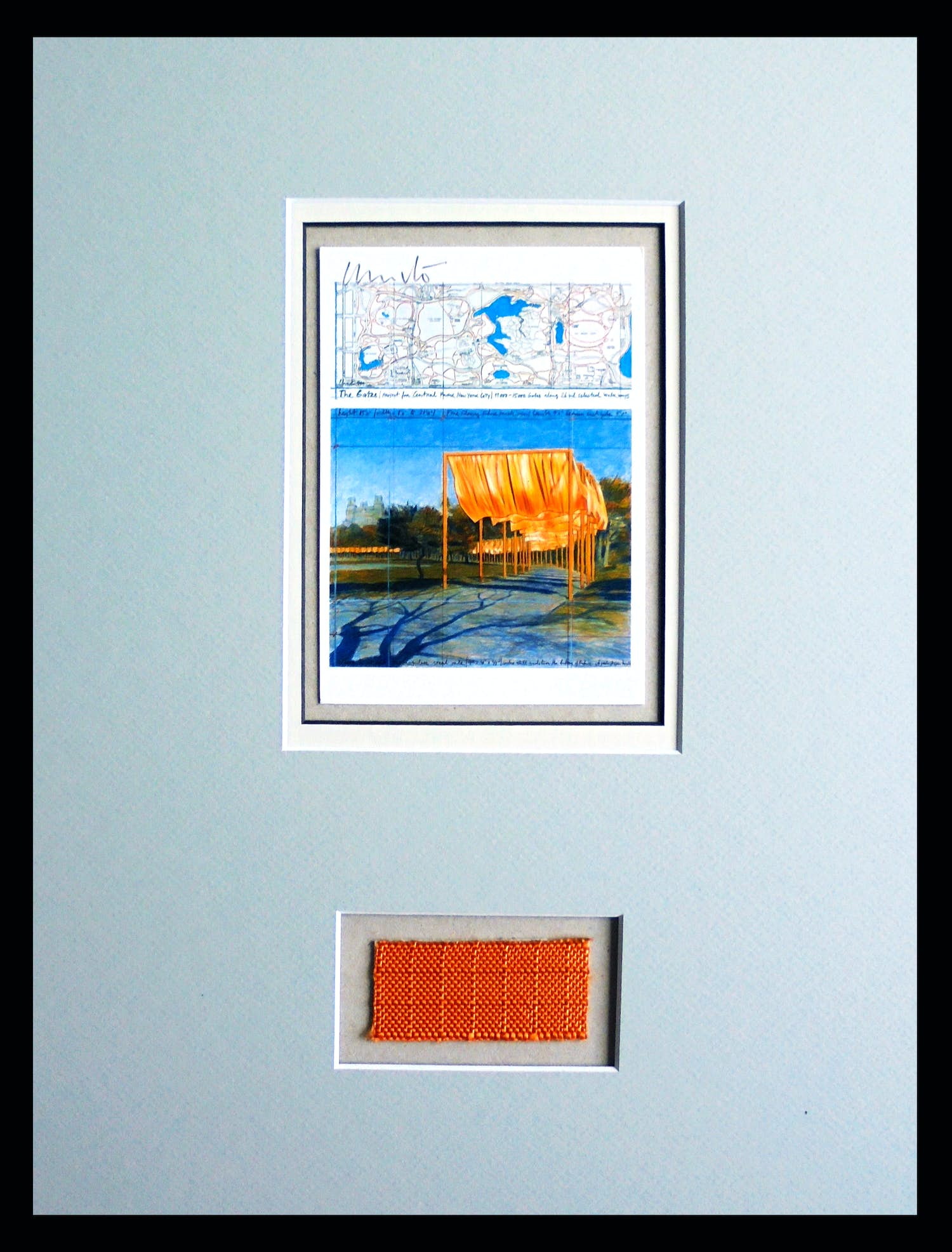 Christo - Project " The Gates " Central Park- NYC 2005- inc. stofmonster - handgesigneerd verkocht voor € 1!