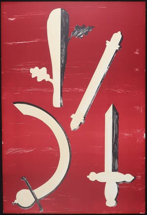 Fons Haagmans - Zeefdruk, Zwaarden kopen? Bied vanaf 80!