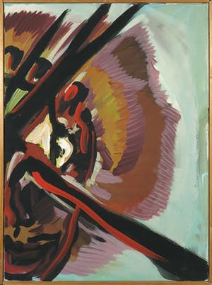 Niet of onleesbaar gesigneerd - Acryl op doek, Deel van gezicht I - Ingelijst kopen? Bied vanaf 1!