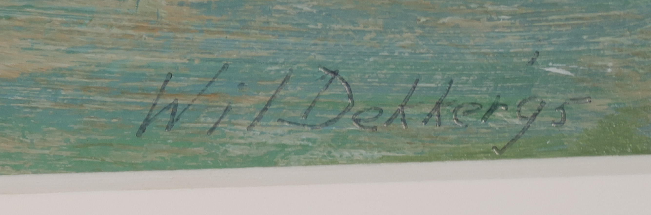 Niet of onleesbaar gesigneerd - Acryl op board achter passe-partout, Landschap kopen? Bied vanaf 1!