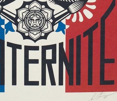 Shepard Fairey - Litho - LIBERTÉ, ÉGALITÉ, FRATERNITÉ - gesigneerd kopen? Bied vanaf 119!