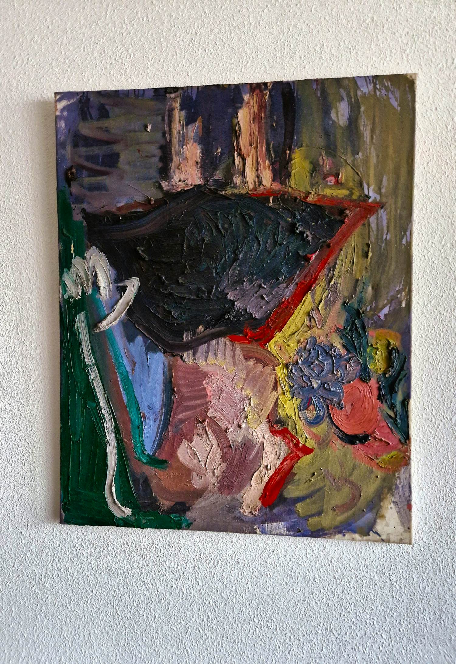 Niet of onleesbaar gesigneerd - jaren 50 of 60 - dik geschilderd olieverf - zwarte tulp - monogram kopen? Bied vanaf 1!