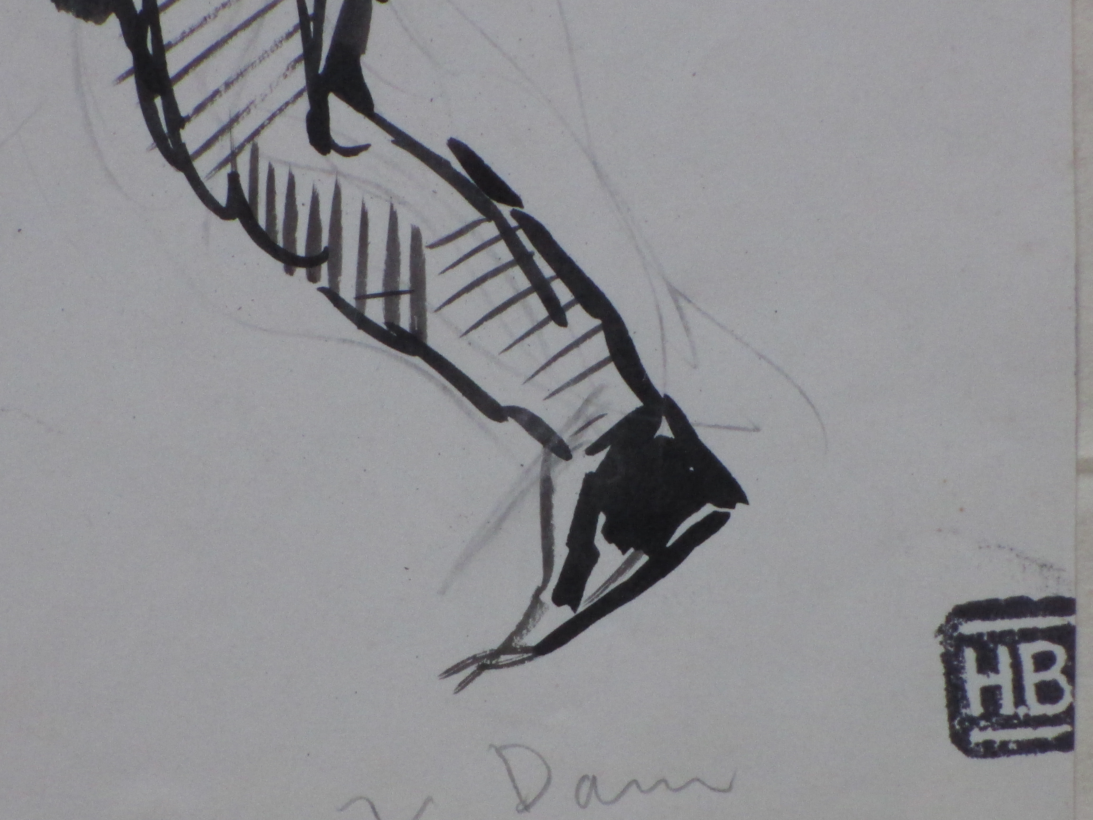 Herman Bieling - Bokser in karakteristieke pose - Tekening kopen? Bied vanaf 1!