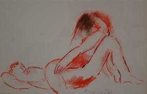 Frans Schuursma - Vrijend koppel - gesigneerde potloodtekening kopen? Bied vanaf 1!