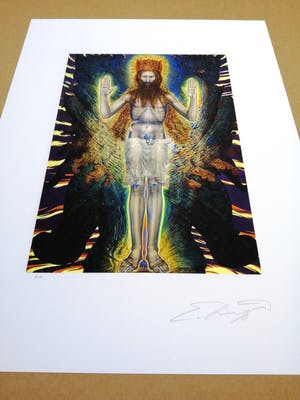 Ernst Fuchs - Jezus in den Schwingen des Cherubs - Handgesigneerd kopen? Bied vanaf 1!