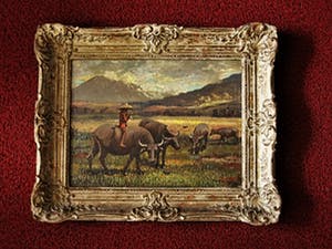 Niet of onleesbaar gesigneerd - Gesigneerd Indonesie Java Bogor "Herdersjongen op Karbauw" landschap olieverf kopen? Bied vanaf 10!