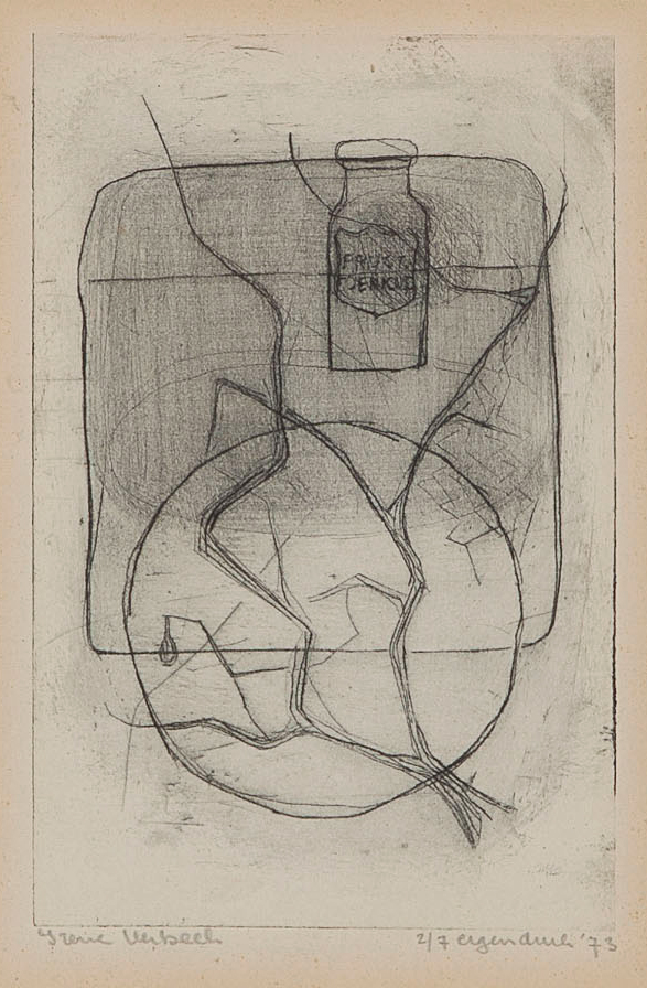 Irene Verbeek - Ets - Gesigneerd l.o. - Fruit Fuinical - Oplage 2/7 - BKR Groningen - 1973 kopen? Bied vanaf 15!