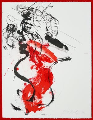 Ger Lataster - Compositie in rood en zwart, litho kopen? Bied vanaf 75!