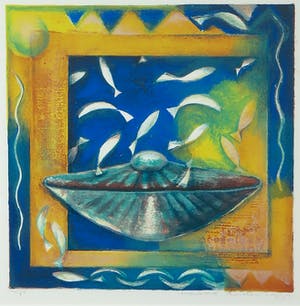 Marianne Aulman - Litho, Schelp en vissen - Ingelijst kopen? Bied vanaf 1!