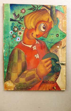 Max Keuris - Boerenfiguur met hoed in de hand. verkocht voor € 50!