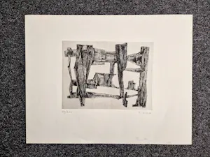 Odon Koch - Zwitsers beeldhouwer en graficus - monochrome Ets - oplage 200 - gesigneerd kopen? Bied vanaf 40!