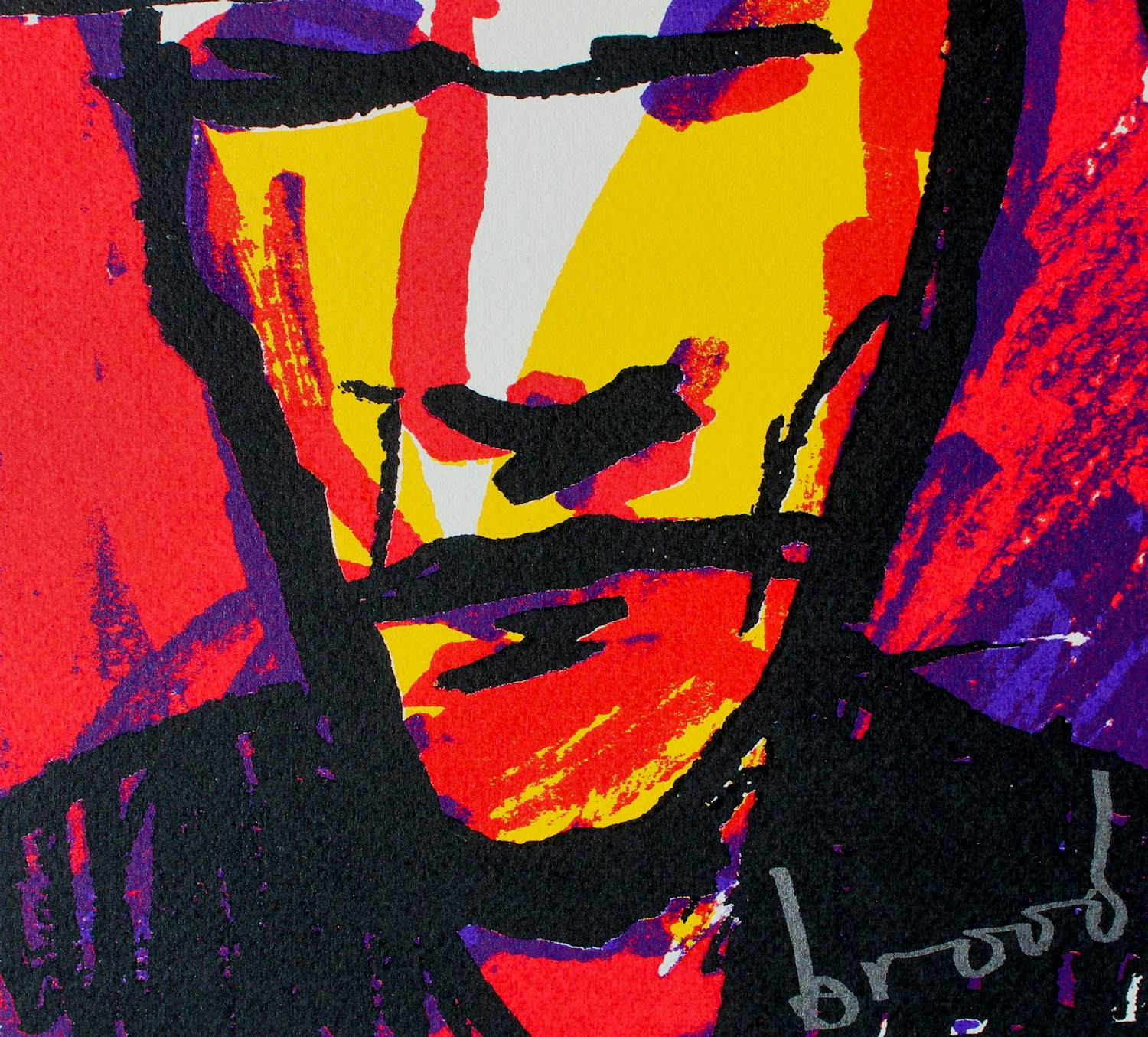 Herman Brood - Zeefdruk met boek: Woedend licht - 2000 verkocht voor € 150!