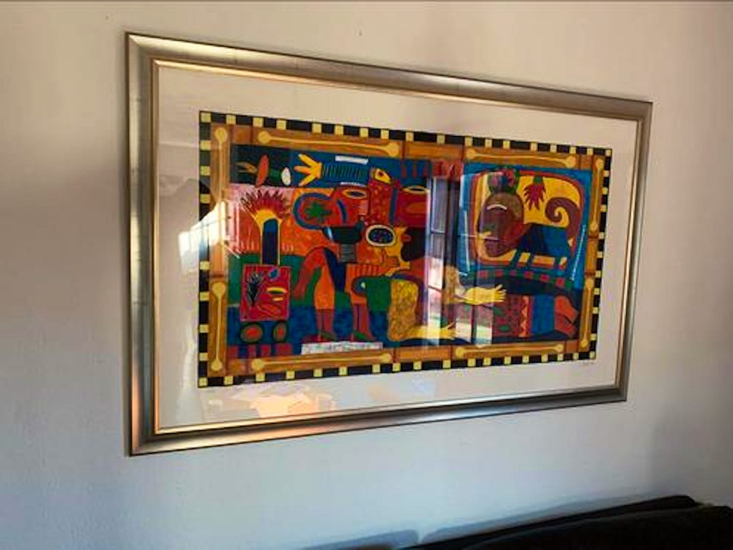 Clemens Briels - Schitterend werk '' Pintate'' in prachtlijst met museumglas verkocht voor € 575!