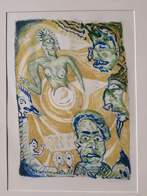 Lucebert - Oh oor, O hoor - kleurenlitho, Ingelijst, oplage 100 kopen? Bied vanaf 200!