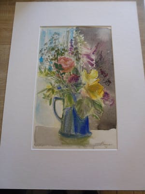 Hannie Bouman - Aquarel, Boeket bloemen in een pot. kopen? Bied vanaf 30!