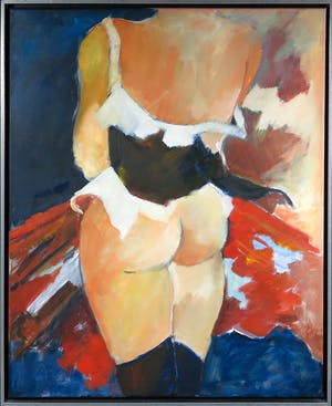 Igor Kusmirak - Olieverf op doek, Opwaaiend rokje - Ingelijst (Groot) kopen? Bied vanaf 1!