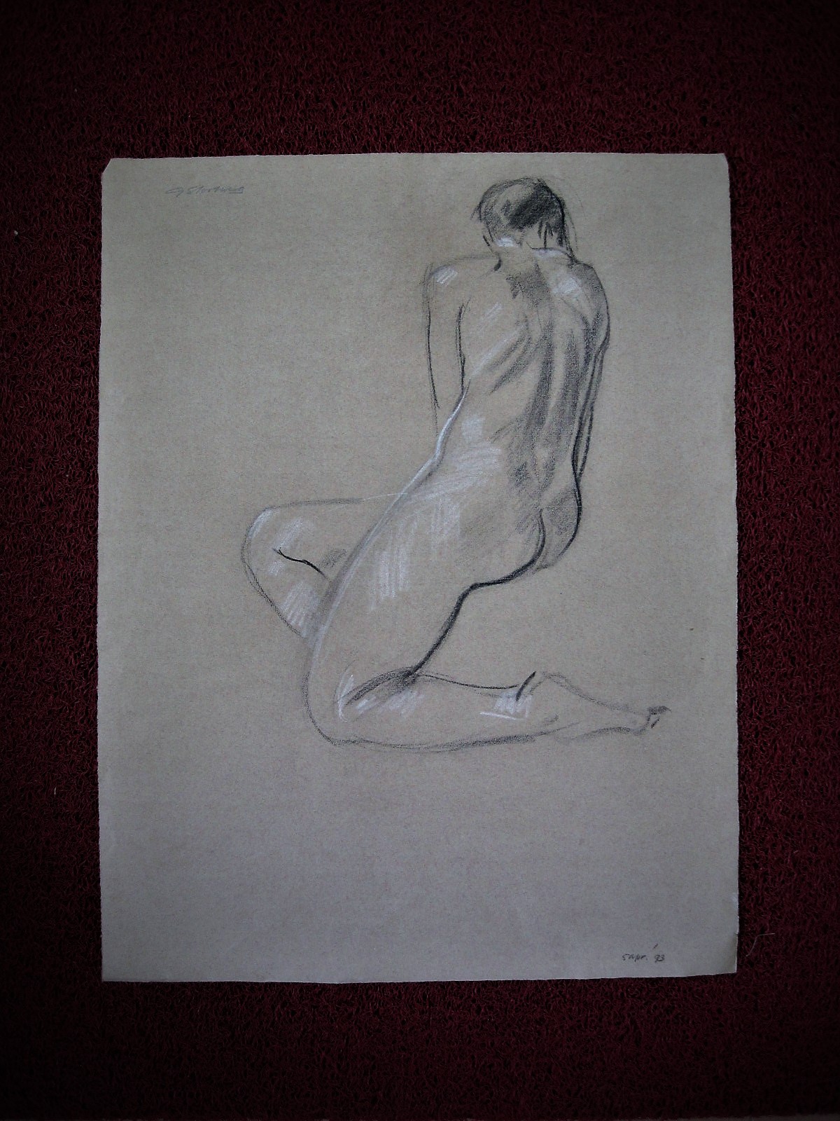 Niet of onleesbaar gesigneerd - dubbelzijdige tekening van vrouwelijk naakt gesigneerd kopen? Bied vanaf 1!