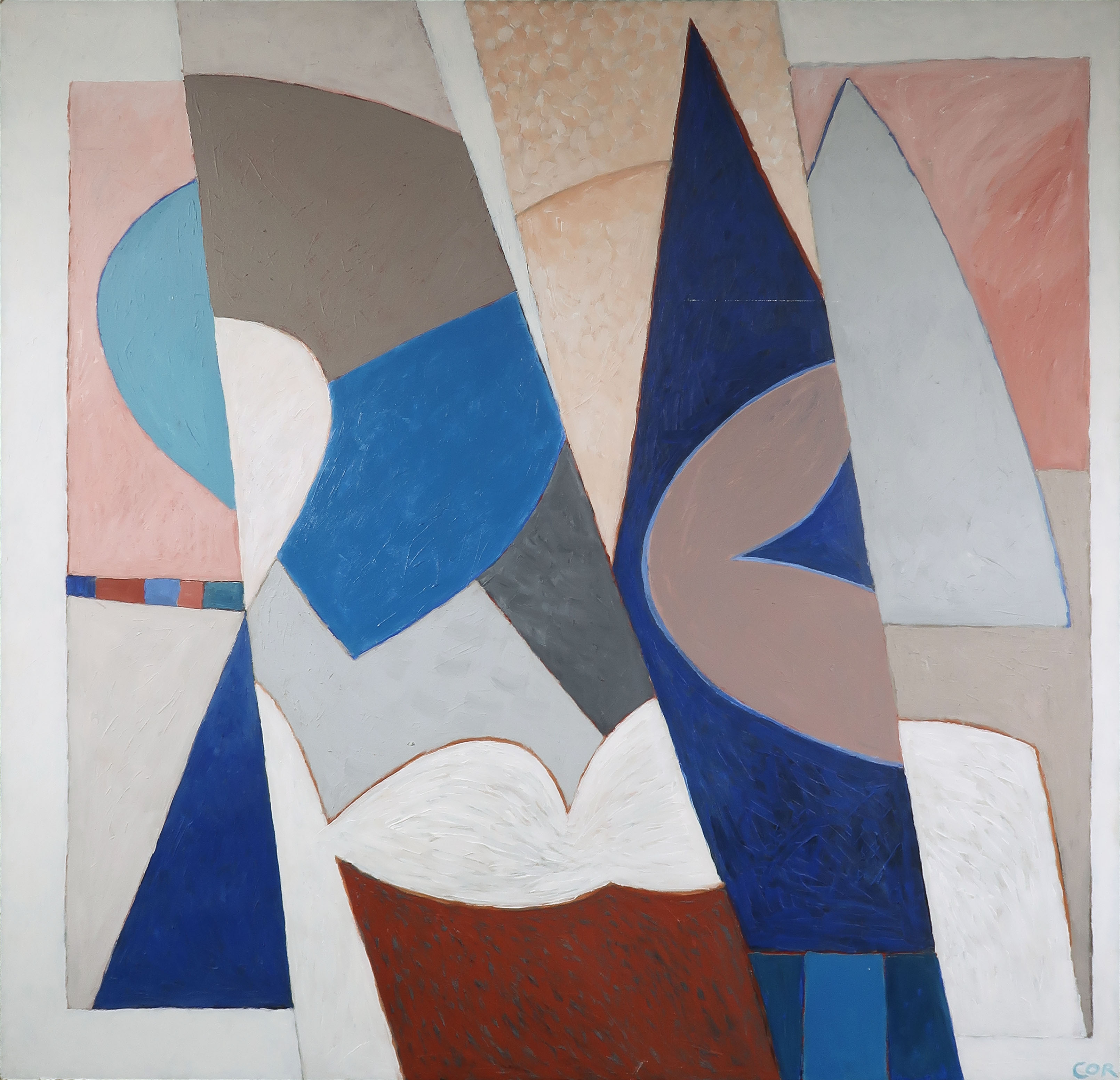 Cor Dam - Acryl op hout, Zonder titel (Groot en zwaar) verkocht voor € 200!