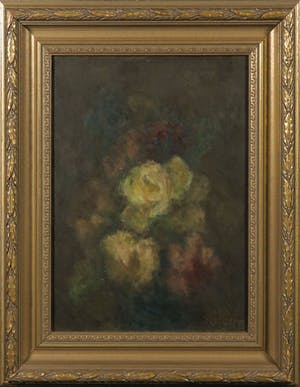 Niet of onleesbaar gesigneerd - Olieverf op doek, Bloemstilleven - Ingelijst kopen? Bied vanaf 10!