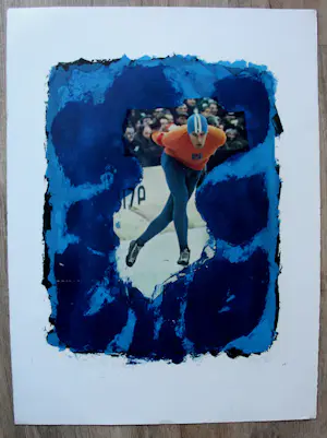 Piet van Stuivenberg - Litho met collage: Ard Schenk - unicum - 1966 kopen? Bied vanaf 50!