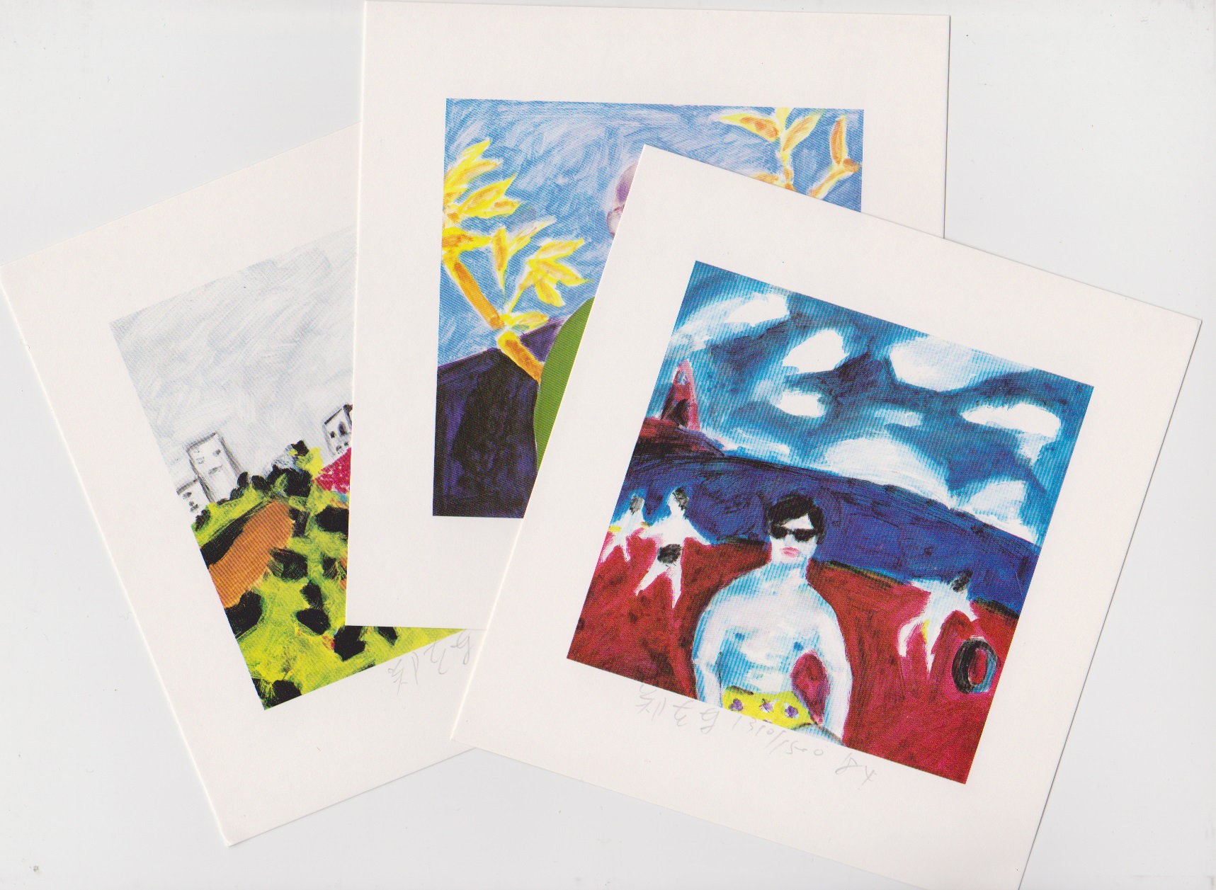 Laixing Cheng - Drie handgesigneerde lithografien: Man, The Beach, Landscape kopen? Bied vanaf 15!