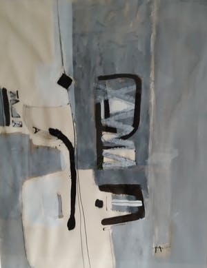 Peter Rolf - Gouache in kenmerkende abstract-expressionistische stijl kopen? Bied vanaf 1!