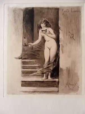 Joseph Apoux - Ets, " Good Evening ". Ca .1860, gedrukt door Pincebourde ed verkauft für € 50!