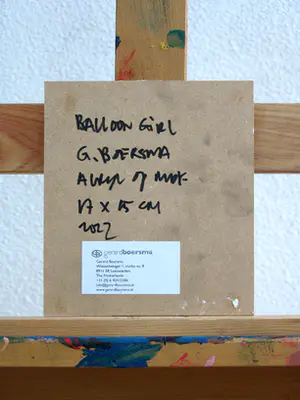 Gerard Boersma - Balloon Girl (Vrouw kijkend naar schilderij van Banksy) kopen? Bied vanaf 75!