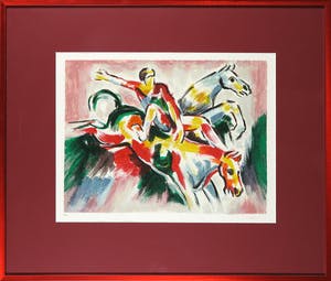 Paule Nolens - Zeefdruk, Jockey - Ingelijst kopen? Bied vanaf 1!