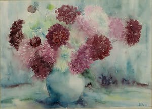 Anneke Witte - Aquarel op papier, Bloemstilleven- Ingelijst kopen? Bied vanaf 1!