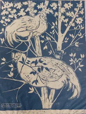 Ayzo Epeus van Humalda van Eysinga - Houtsnede Kippen + houtsnede Leopold van Dorp Maraboes kopen? Bied vanaf 50!