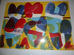 Jan Cremer - zeefdruk: L'histoire des Coeurs III - 1998 Groot kopen? Bied vanaf 225!